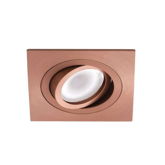 Gea luce gfa040 faretto da incasso per cartongesso per cucina orientabile quadrato rame spazzolato