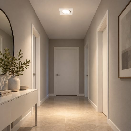 Gea luce gfa050 faretto da incasso per cartongesso per cucina orientabile quadrato bianco