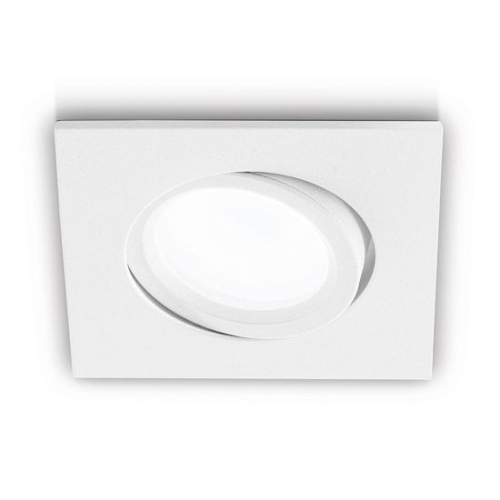 Gea luce gfa050 faretto da incasso per cartongesso per cucina orientabile quadrato bianco