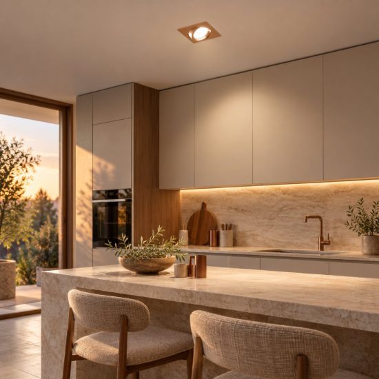Gea luce gfa050 faretto da incasso per cartongesso per cucina orientabile quadrato rame spazzolato