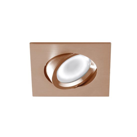 Gea luce gfa050 faretto da incasso per cartongesso per cucina orientabile quadrato rame spazzolato
