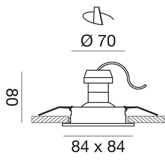 Gea luce gfa050 faretto da incasso per cartongesso per cucina orientabile quadrato rame spazzolato