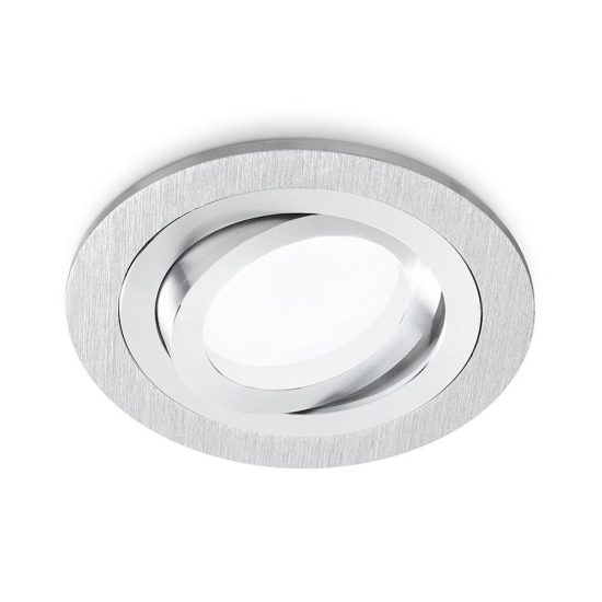 Gea luce gfa090 faretto da incasso per cartongesso per cucina rotondo alluminio spazzolato