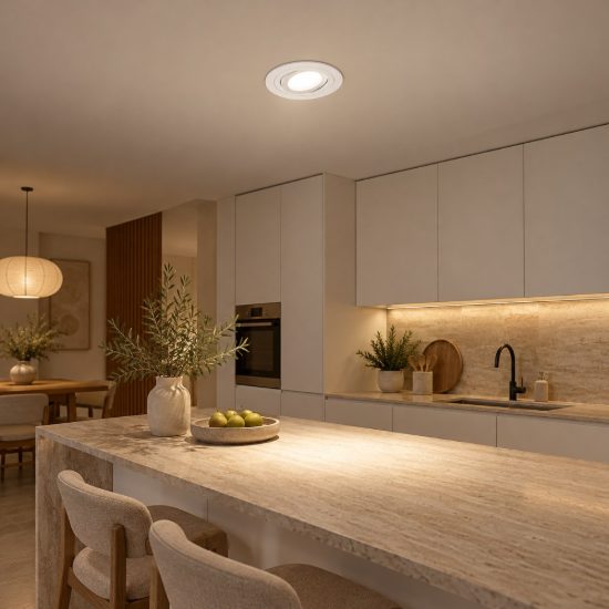 Gea luce gfa090 faretto da incasso per cartongesso per cucina rotondo bianco