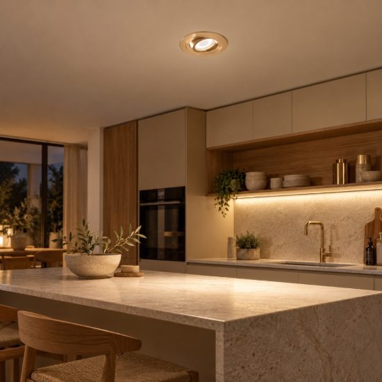 Gea luce gfa090 faretto da incasso per cartongesso per cucina rotondo oro spazzolato
