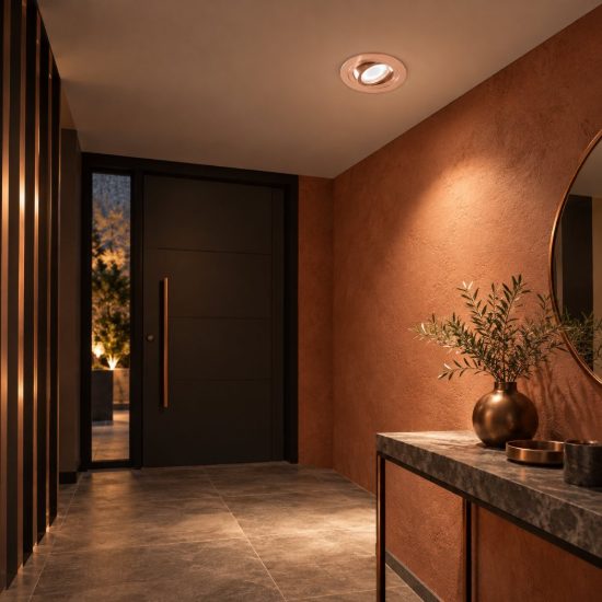 Gea luce gfa090 faretto da incasso per cartongesso per cucina rotondo rame spazzolato