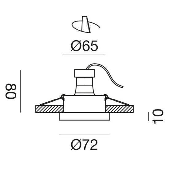 Gea luce gfa1160 faretto da incasso per cartongesso per cucina moderno rotondo bianco