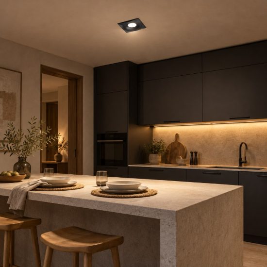 Gea luce gfa1180 faretto da incasso per cartongesso per cucina moderno quadrato nero
