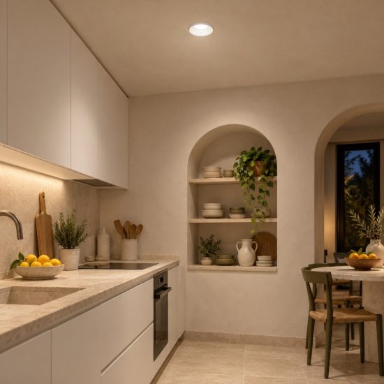 Gea luce gfa1200 faretto da incasso per cartongesso per cucina moderno rotondo bianco