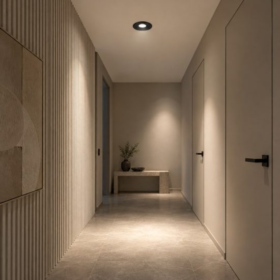 Gea luce gfa1200 faretto da incasso per cartongesso per cucina moderno rotondo nero