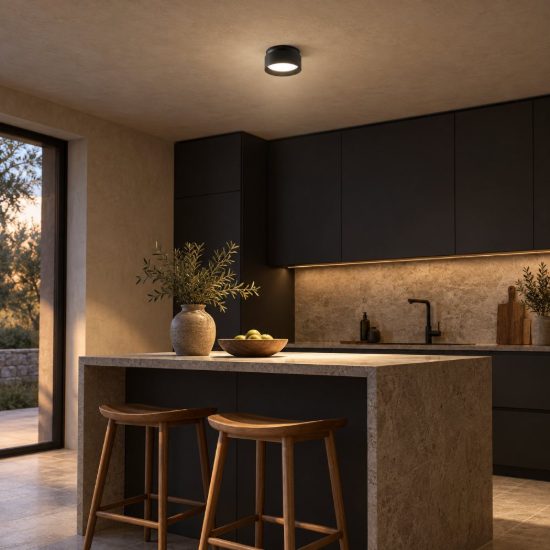 Gea luce gfa1210 faretto da incasso per cartongesso per cucina moderno cilindrico nero