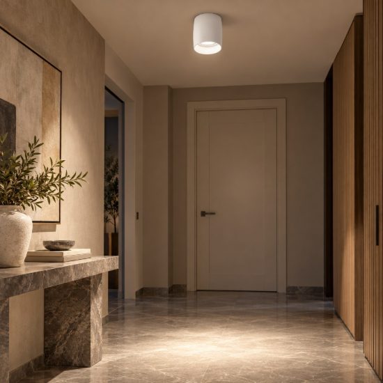 Gea luce gfa1220 faretto da soffitto per corridoio orientabile moderno cilindrico bianco