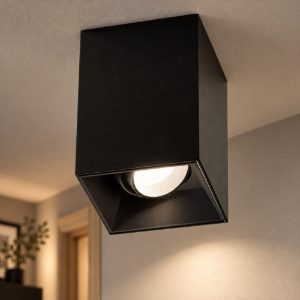 Gea luce gfa1230 faretto da soffitto per ingresso orientabile moderno quadrato nero