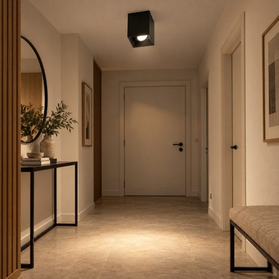 Gea luce gfa1230 faretto da soffitto per ingresso orientabile moderno quadrato nero
