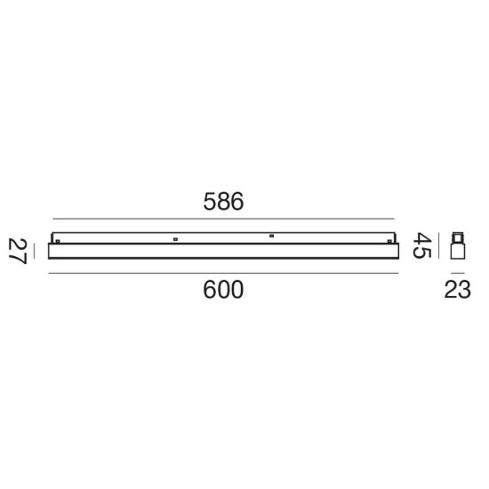 Gea luce gfa1260 faretto per binario magnetico led 24w 4000k dimmerabile lineare bianco