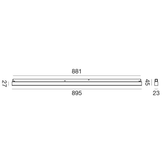 Gea luce gfa1260 faretto per binario magnetico led 36w 3000k lineare bianco