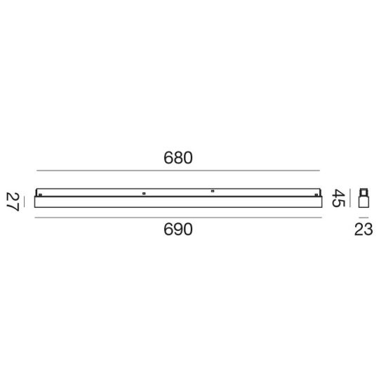 Gea luce gfa1280 faretto per binario magnetico led 36w 3000k antiabbaglio lineare bianco