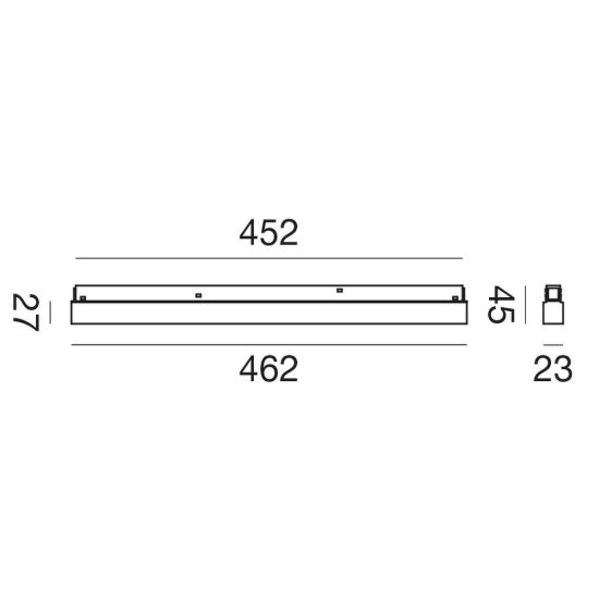 Gea luce gfa1280 faretto per binario magnetico led 24w 3000k dimmerabile antiabbaglio lineare nero