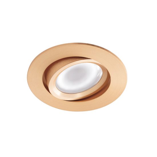 Gea luce gfa130 faretto da incasso per cartongesso per cucina orientabile rotondo oro spazzolato
