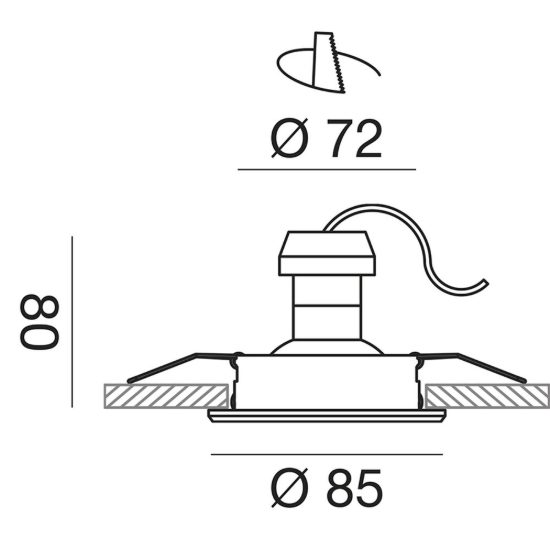Gea luce gfa130 faretto da incasso per cartongesso per cucina orientabile rotondo oro spazzolato