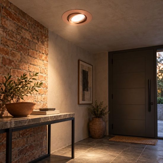 Gea luce gfa130 faretto da incasso per cartongesso per cucina orientabile rotondo rame spazzolato