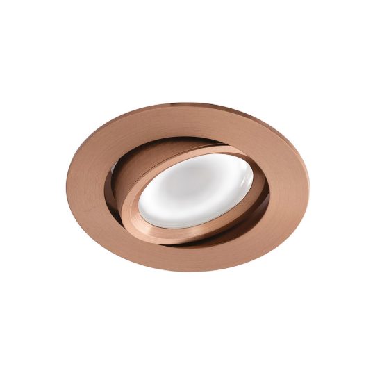Gea luce gfa130 faretto da incasso per cartongesso per cucina orientabile rotondo rame spazzolato