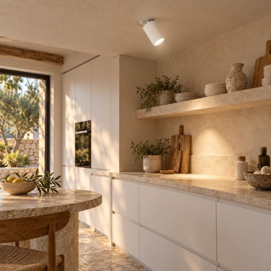 Gea luce gfa1390 faretto da incasso per cartongesso per cucina cilindrico bianco satinato
