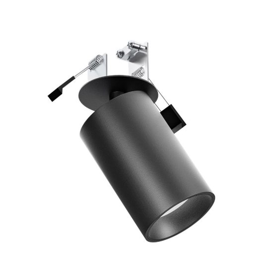 Gea luce gfa1390 faretto da incasso per cartongesso per cucina cilindrico nero satinato