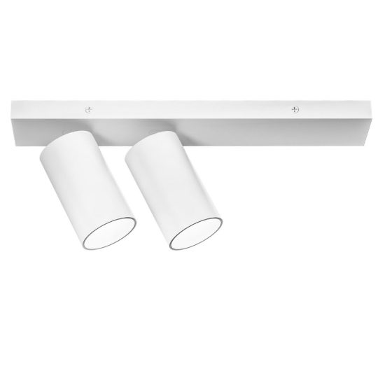 Gea luce gfa1398 plafoniera con 2 faretti orientabili moderna lineare bianco satinato