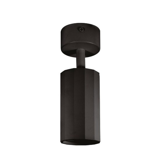 Gea luce gfa1600 faretto da soffitto per corridoio orientabile moderno cilindrico nero satinato