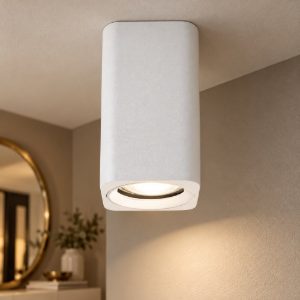 Gea luce gfa1620 faretto da soffitto per corridoio moderno quadrato bianco satinato