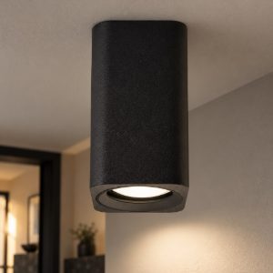 Gea luce gfa1620 faretto da soffitto per corridoio moderno quadrato nero