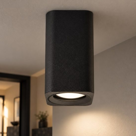 Gea luce gfa1620 faretto da soffitto per corridoio moderno quadrato nero