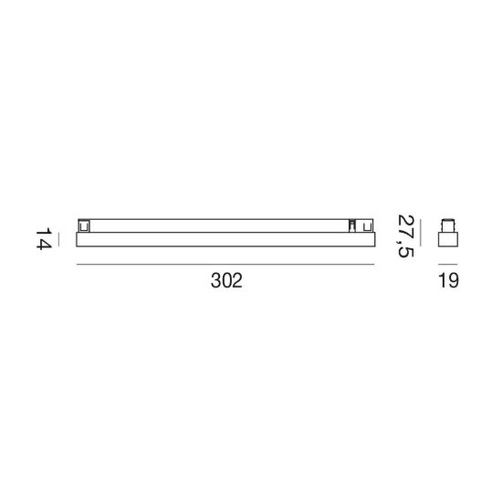 Gea luce gfa1840 faretto per binario magnetico led 12w 3000k lineare bianco satinato