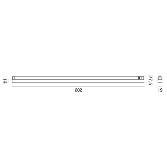 Gea luce gfa1840 faretto per binario magnetico led 24w 3000k lineare nero satinato