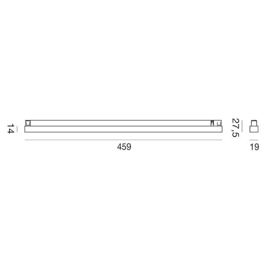 Gea luce gfa1860 faretto per binario magnetico led 20w 3000k antiabbaglio lineare champagne