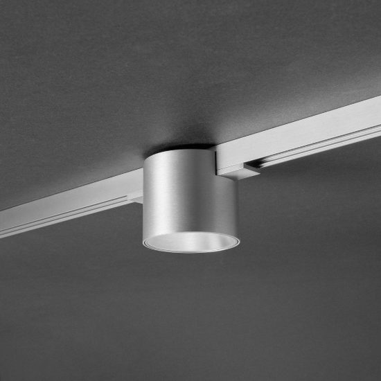 Gea luce gfa1900 faretto per binario magnetico led 8w 3000k antiabbaglio cilindrico nichel