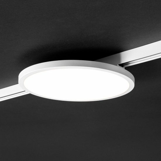 Gea luce gfa1910 faretto per binario magnetico led 15w 3000k rotondo bianco satinato