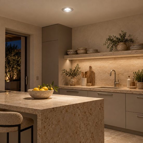 Gea luce gfa220 faretto da incasso per cartongesso per cucina moderno rotondo alluminio spazzolato