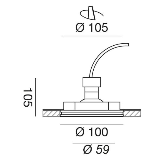 Gea luce bianca faretto piccolo da incasso per cartongesso per cucina rotondo in gesso bianco