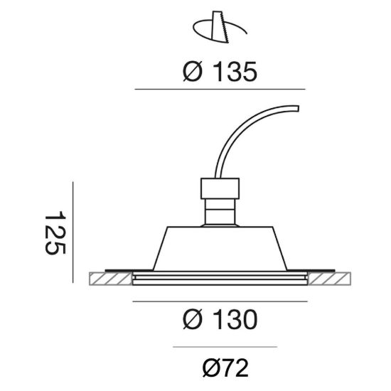 Gea luce bianca faretto grande da incasso per cartongesso per cucina rotondo in gesso bianco