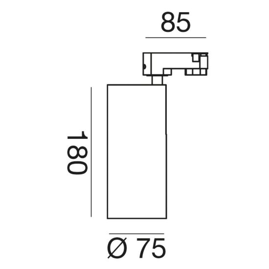 Gea luce gfa970c faretto per binario trifase led 20w 3000k cilindrico nero