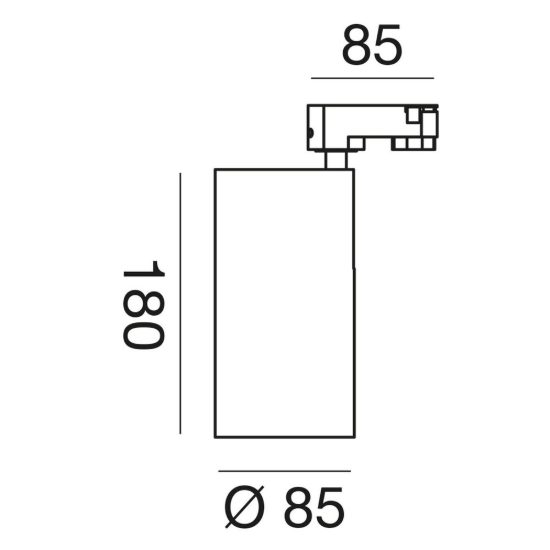 Gea luce gfa970c faretto per binario trifase led 30w 4000k cilindrico nero