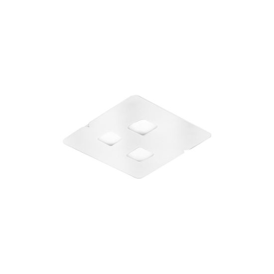 Gea luce giselle plafoniera piccola moderna quadrata bianca