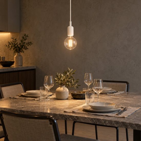 Gea luce gso lampada a sospensione grande per cucina moderna cilindrica bianco satinato