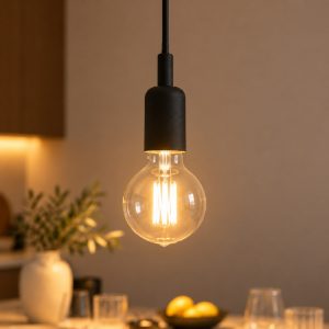Gea luce gso lampada a sospensione grande per cucina moderna cilindrica nero satinato