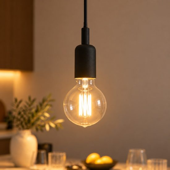 Gea luce gso lampada a sospensione grande per cucina moderna cilindrica nero satinato