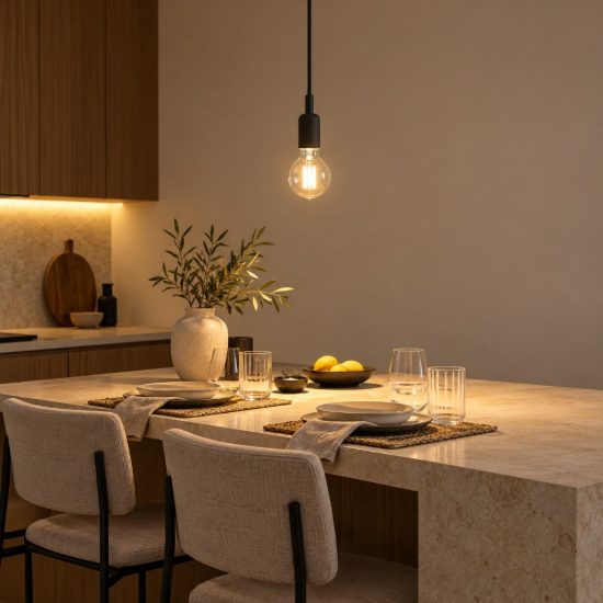 Gea luce gso lampada a sospensione grande per cucina moderna cilindrica nero satinato