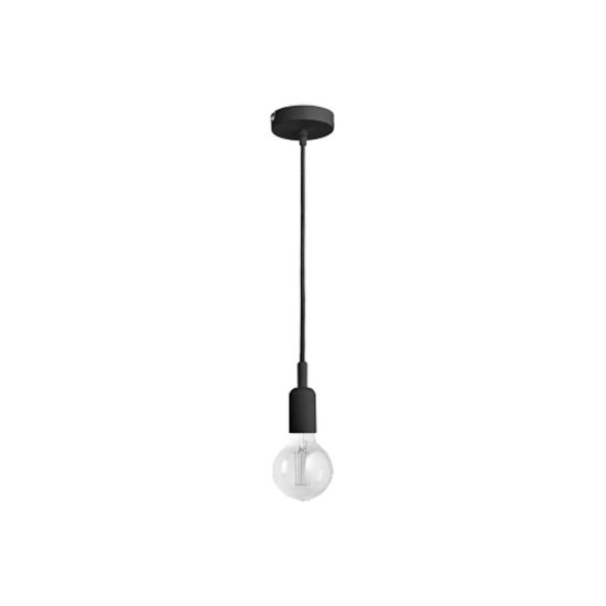 Gea luce gso lampada a sospensione grande per cucina moderna cilindrica nero satinato