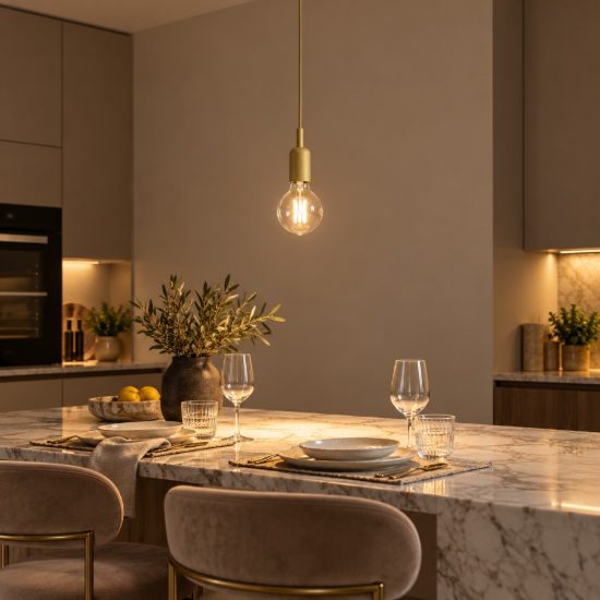 Gea luce gso lampada a sospensione grande per cucina moderna cilindrica ottone